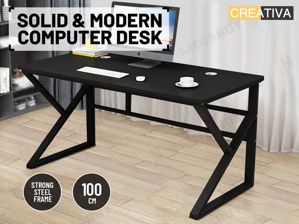 Computer Desk K Shaped - Black 100cm