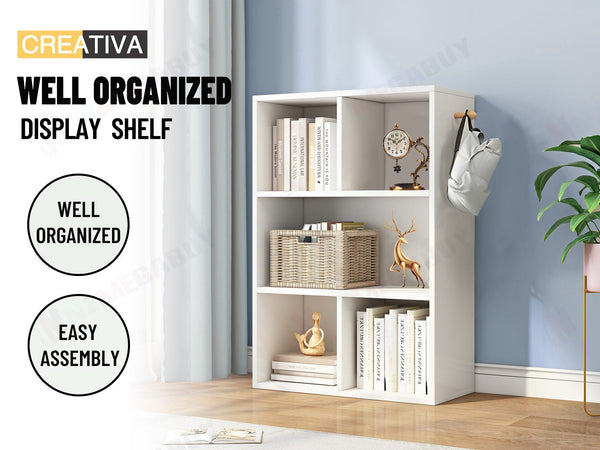 Bookcase Display Shelf Storage Cabinet Stand Home Office Bookshelf  * White