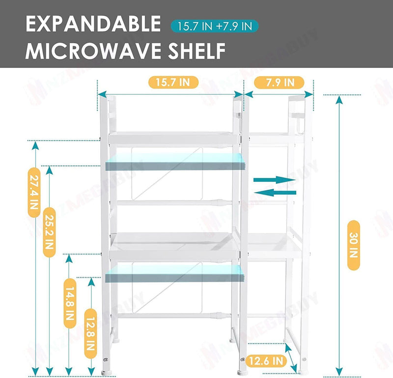 Microwave Shelf Holder *White 3 Tier Expandable