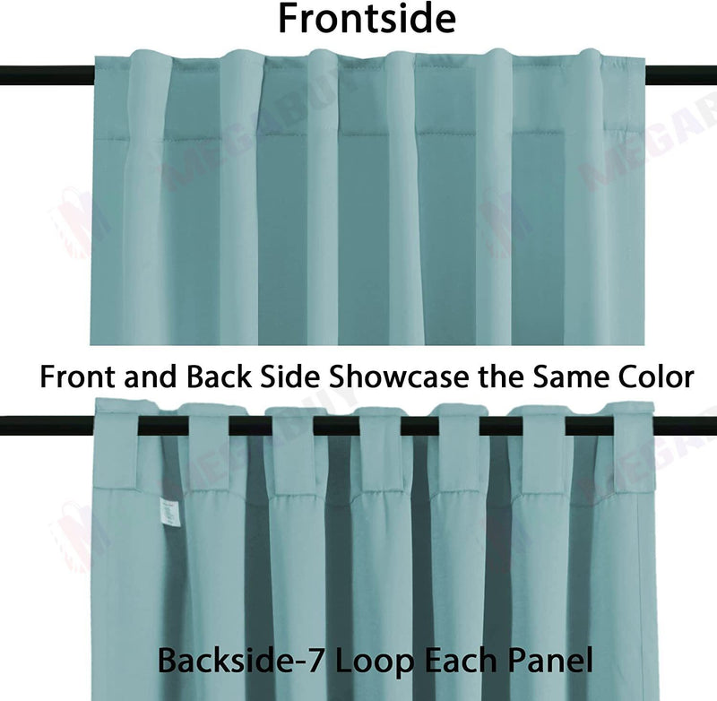 Blockout Curtain Back Tab 2PC Stone Blue AP *2 Sizes