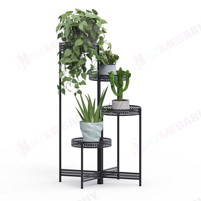 Plant Stand Garden Planter Metal Flower Pot Rack Corner Shelving Indoor Outdoor*L4 tier