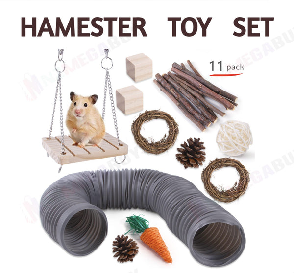 11pcs Hamster Toys Set  Guinea Pig*Grey