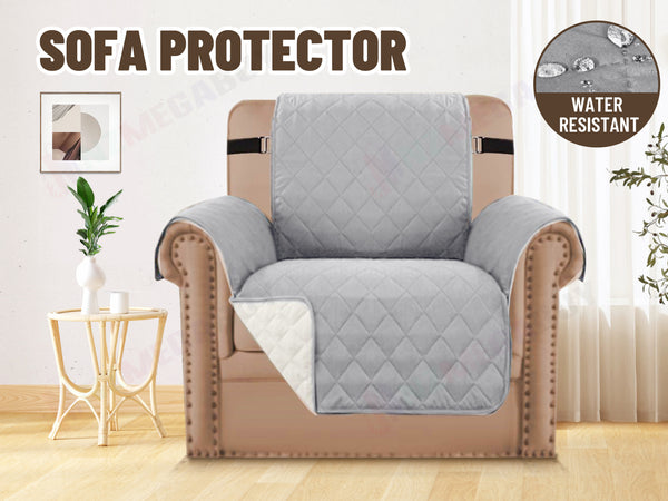 Sofa Covers Quilted Couch Lounge Protector  Waterproof ' Light Grey *4 Sizes