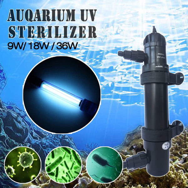 Aquarium Fish Tank Pond Aqua UV Sterilizer Filter Light Marine Water 9W