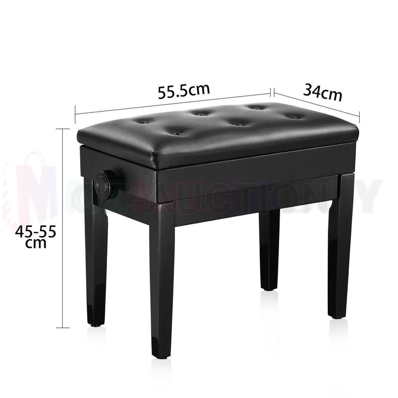 Piano Leather Stool - Height Adjustable