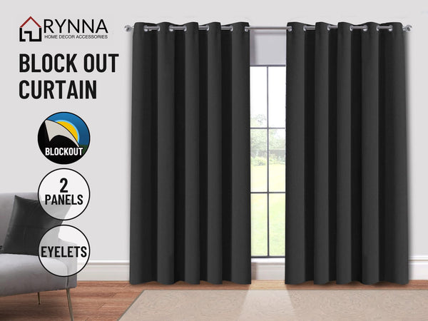 New curtains Blockout readymade Black * Eyelets   4 sizes