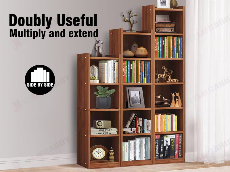 Bookcase Display Shelf Storage Cabinet Stand Home Office Bookshelf  * Dark Brown