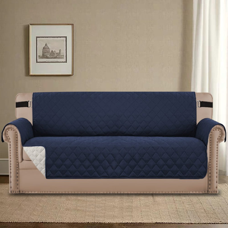 Sofa Covers Quilted Couch Lounge Protector  Waterproof ' Navy *4 Sizes