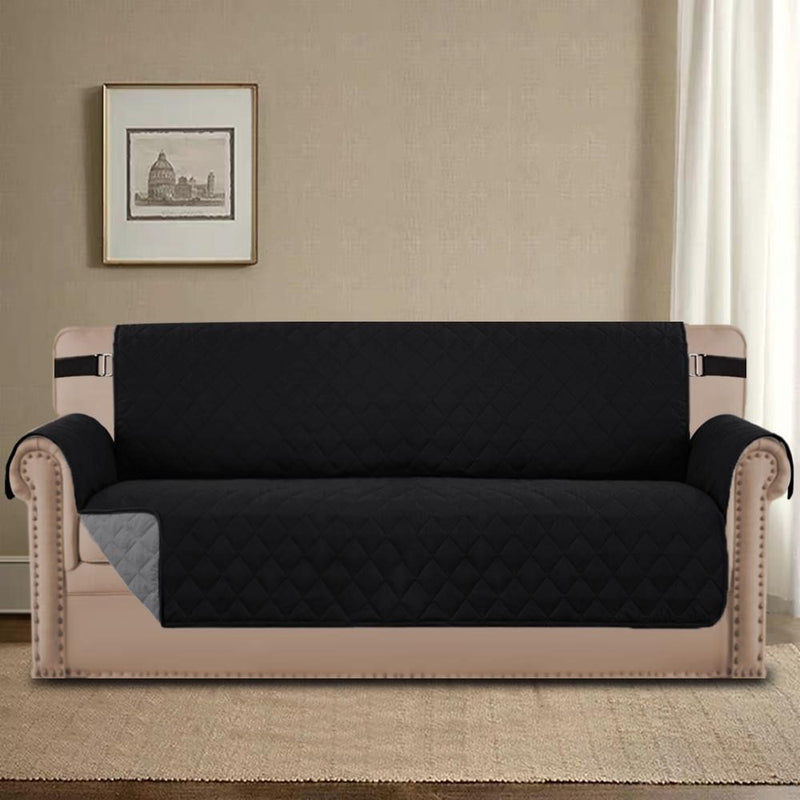Sofa Covers Quilted Couch Lounge Protector  Waterproof ' Black *4 Sizes
