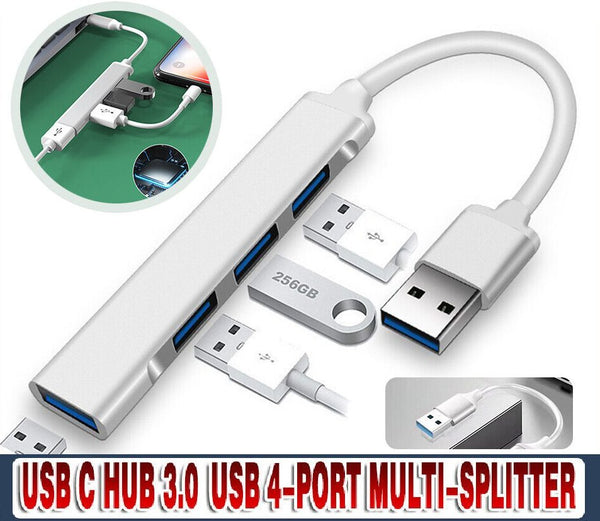 USB C HUB 3.04-Port Multi-Splitter OTG Adapter for Laptop Mac PC Android