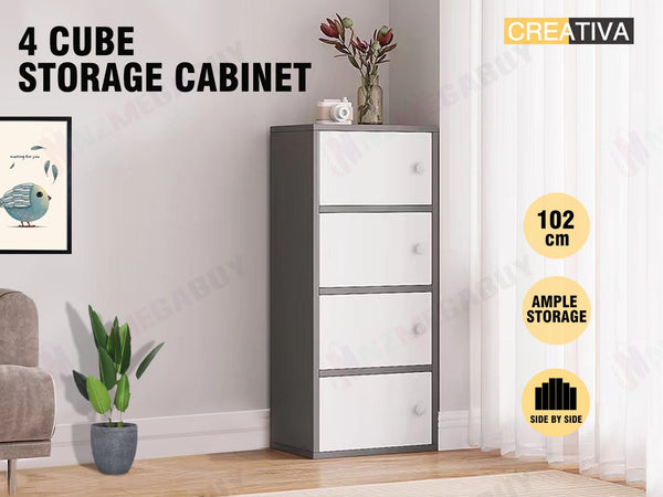 CREATIVA  Cabinet Storage Tall Slim Furniture Cupboard 102cm