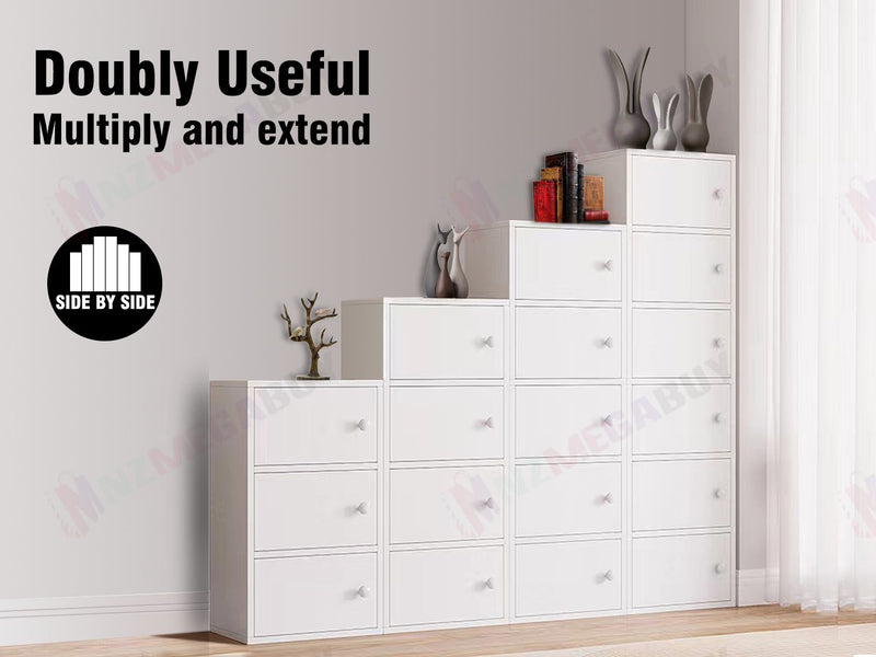 CREATIVA  Cabinet Storage Tall Slim Furniture Cupboard 102cm* White
