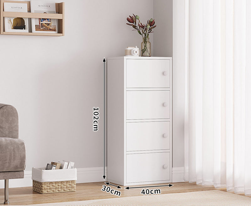 CREATIVA  Cabinet Storage Tall Slim Furniture Cupboard 102cm* White