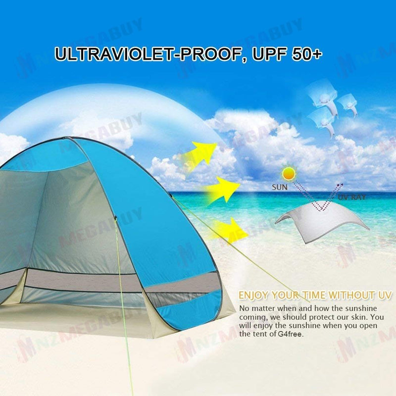 Pop Up Beach Tent Canopy UV Camping Fishing Mesh Sun Shade Shelter 4 Persons
