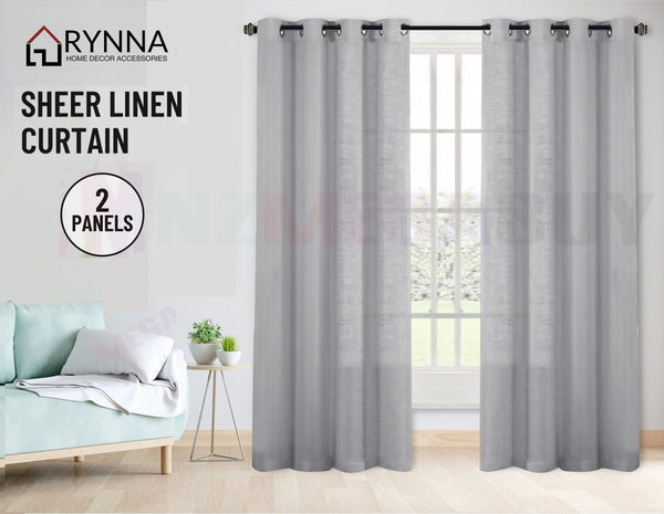 Brand New Sheer Curtain Eyelet *2panels Readymade"  Grey 3 sizes