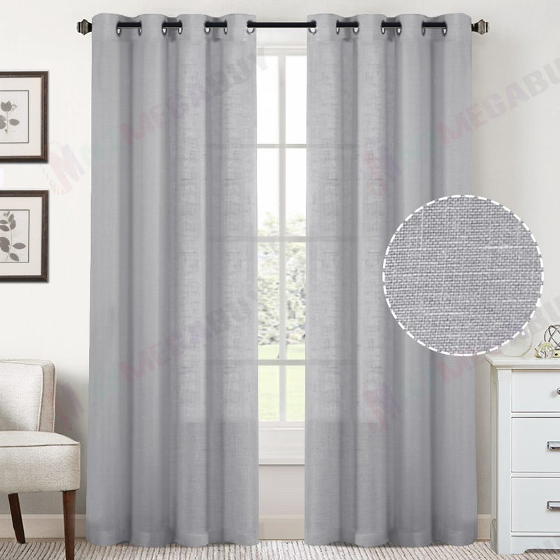 Brand New Sheer Curtain Eyelet *2panels Readymade"  Grey 3 sizes