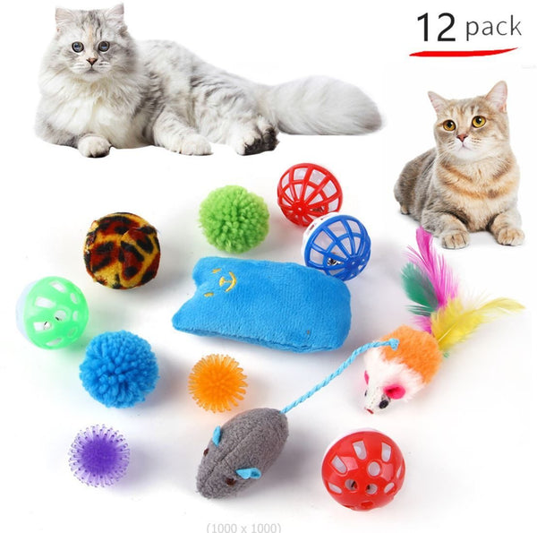 Pet Toys 14pc Cat Toy Channel Tease Cat Stick Supplies Value Combination