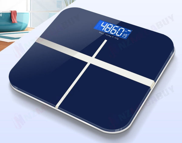 180kg Digital Fitness Weight Bathroom Gym Body Glass LCD Electronic Scale*Rich Blue