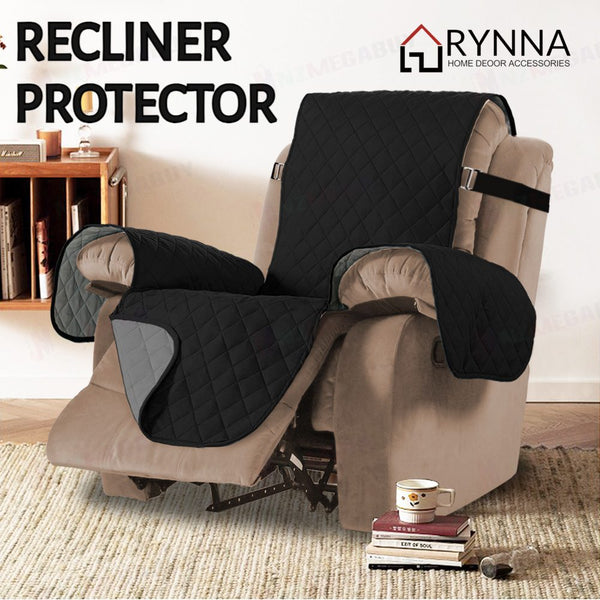 Recliner Covers Reversible Quilted * Black/ Grey