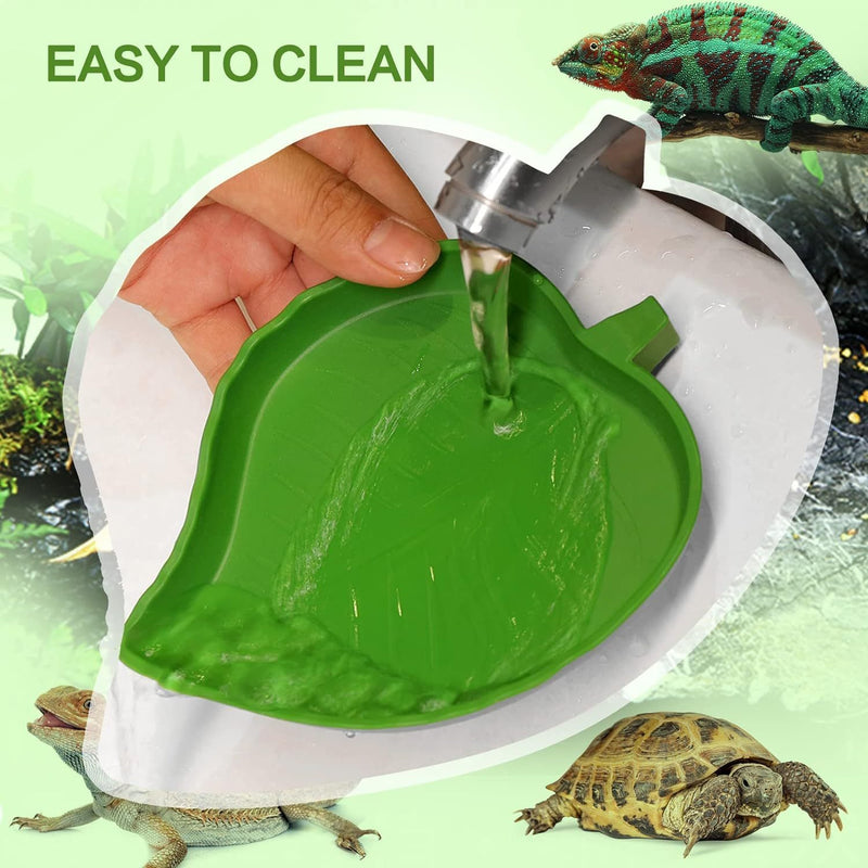 Reptile Leaf Food Water Bowl 2pc combo