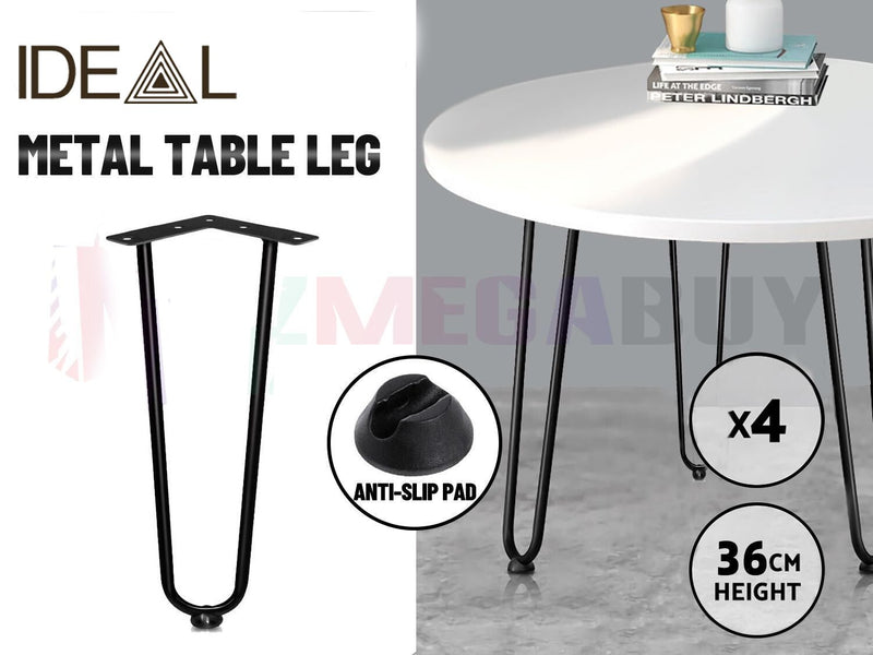 4x Metal Hairpin Legs Table Leg Retro Coffee Table Welded Leg " Black* 5 Sizes