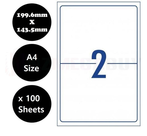 100x A4 Labels Sticker Paper Mailing Address Office Laser Inkjet (9 Patterns)