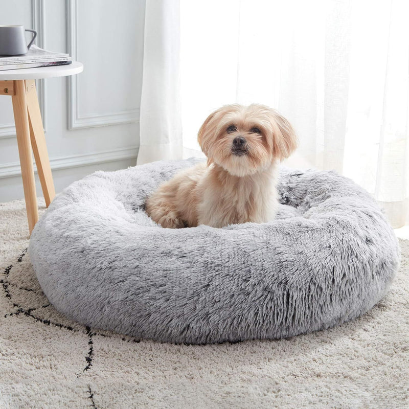 Dog Calming bed Washable 4 sizes  Light Grey