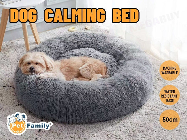 Dog Calming bed Washable 4 sizes Grey