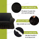 Sofa cover with Skirts Black 4 sizes