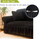 Sofa cover with Skirts Black 4 sizes