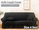 Sofa cover with Skirts Black 4 sizes