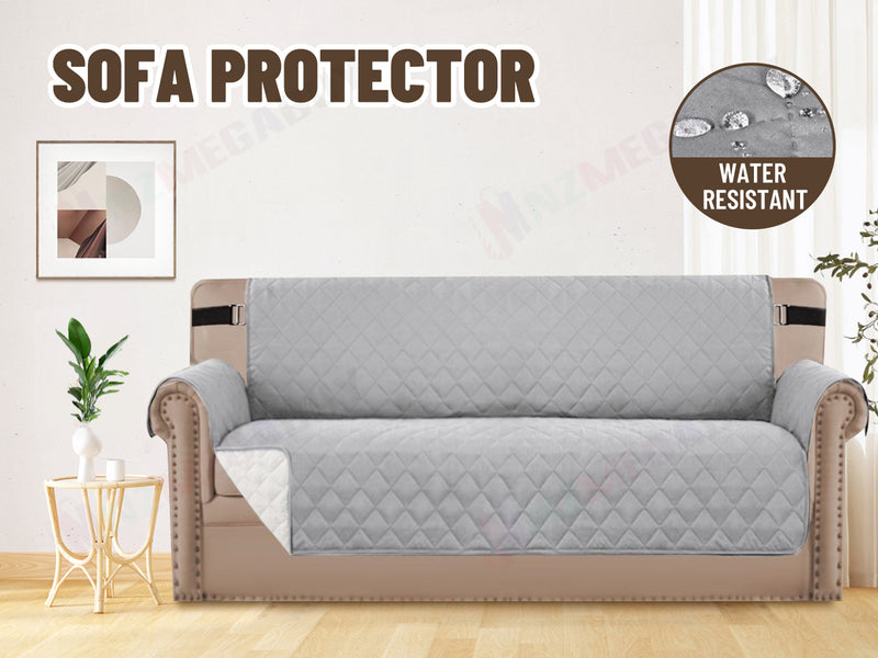 Sofa Covers Quilted Couch Lounge Protector  Waterproof ' Light Grey *4 Sizes