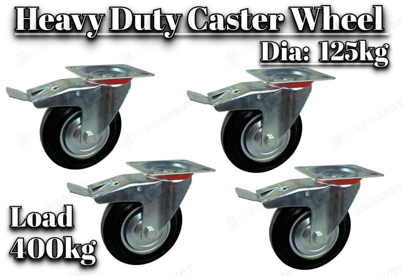 Swivel Castor Caster 125mm Transport Rolling Wheel Set