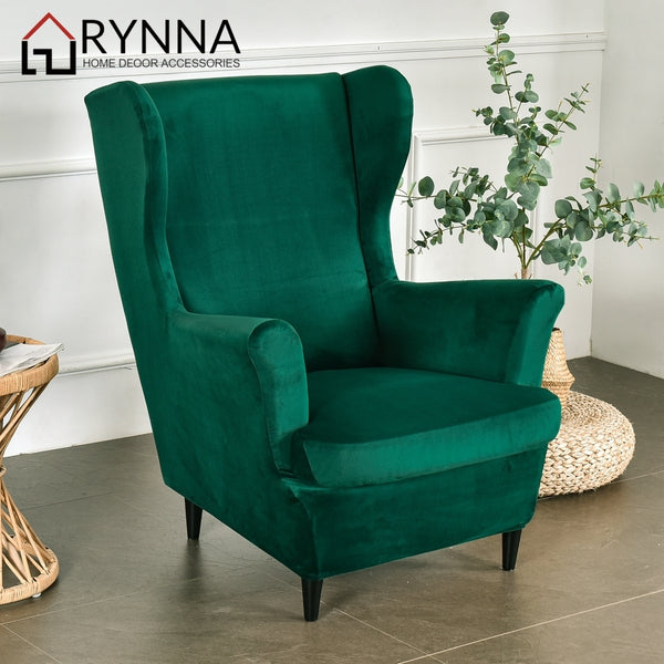 Wingback Sofa Covers Velvet * Emerald