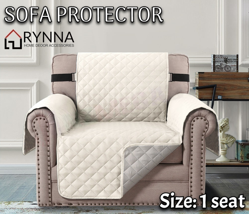 Sofa Covers Quilted Couch Lounge Protector Waterproof Ivory Sizes