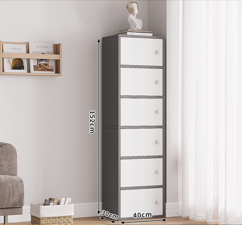 CREATIVA  Cabinet Storage Tall Slim Furniture Cupboard 152cm