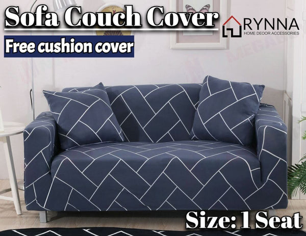 Stretch Sofa Cover Loung Couch Removable Slipcover 1/2/3/4Seater+1 Cushion Cover * Fashion Line *4 Sizes