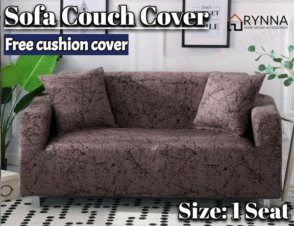 Stretch Sofa Cover Loung Couch Removable Slipcover 1/2/3/4Seater+1 Cushion Cover * Mia 2 *4 Sizes