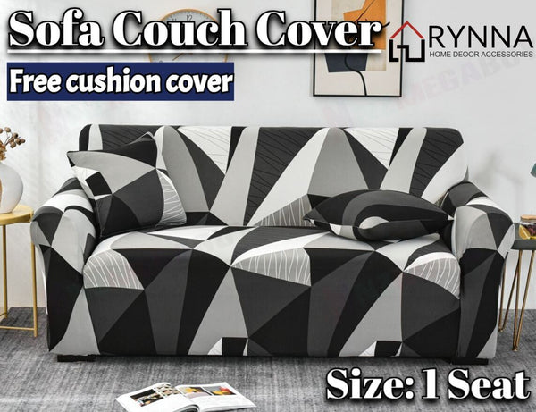 Stretch Sofa Cover Loung Couch Removable Slipcover 1/2/3/4Seater+1 Cushion Cover * Space *4 Sizes