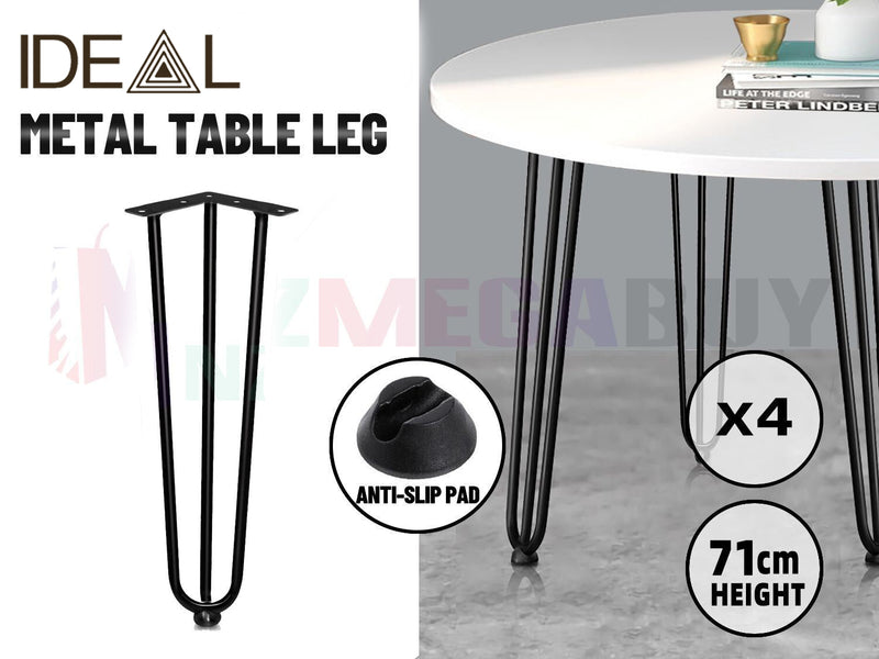 Coffee Dinner Hairpin Table Leg Steel Industrial Desk Bench 3 Rod Metal 4PC*2 Sizes