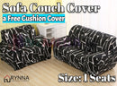 Stretch Sofa Cover Loung Couch Removable Slipcover 1/2/3/4Seater+1 Cushion Cover * black storm *4 Sizes