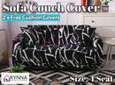 Stretch Sofa Cover Loung Couch Removable Slipcover 1/2/3/4Seater+1 Cushion Cover * black storm *4 Sizes