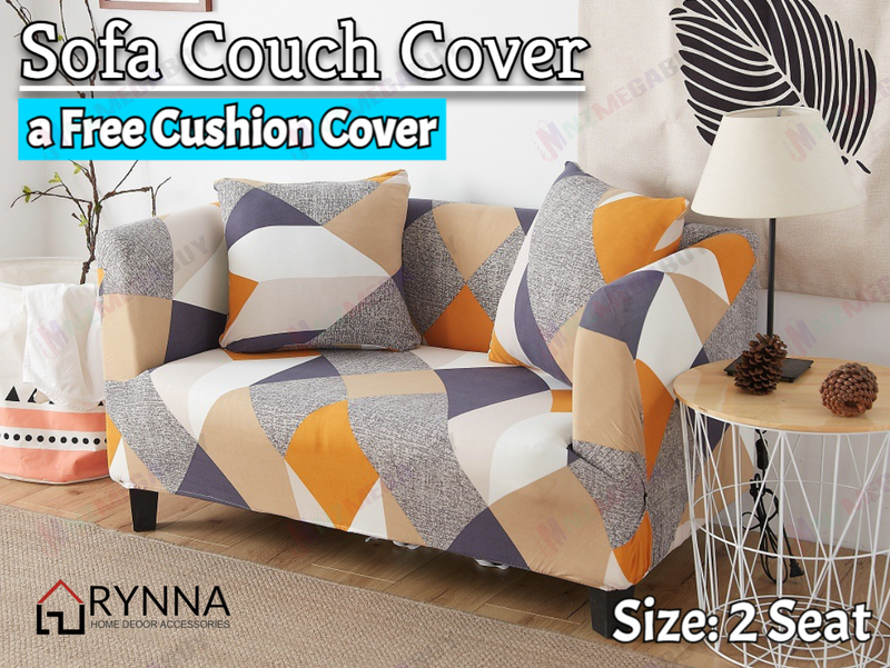 Stretch Sofa Cover Loung Couch Removable Slipcover 1/2/3/4Seater+1 Cushion Cover * Style 1 *4 Sizes