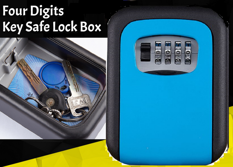Weather Resistant 4 Digit Wall Mounted Key Safe Box Storage * 5 Colors