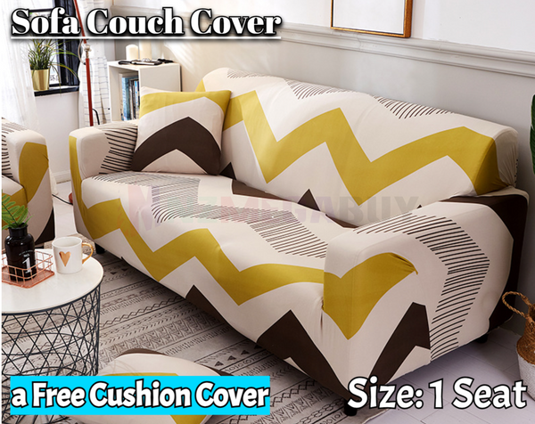 Stretch Sofa Cover Loung Couch Removable Slipcover 1/2/3/4Seater+1 Cushion Cover * Sofia *4 Sizes