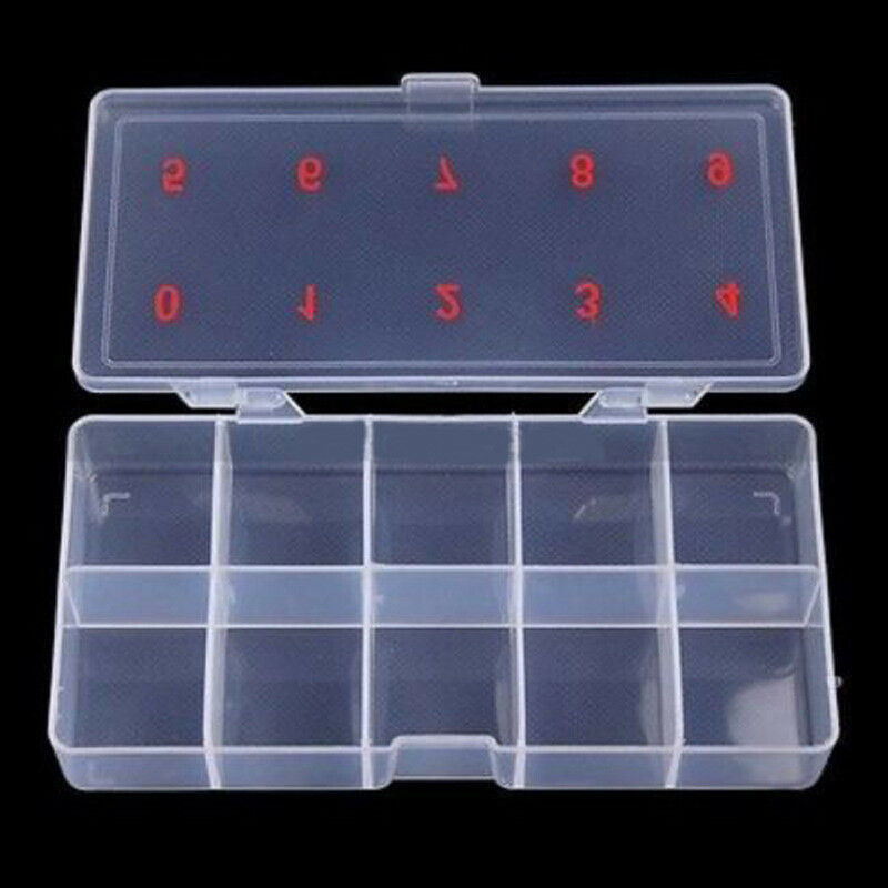 10 Compartment  Case Box  for Nail Art Tip Organizer