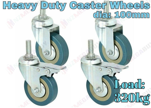 Swivel Castor Caster 100mm Transport Rolling Wheel Set
