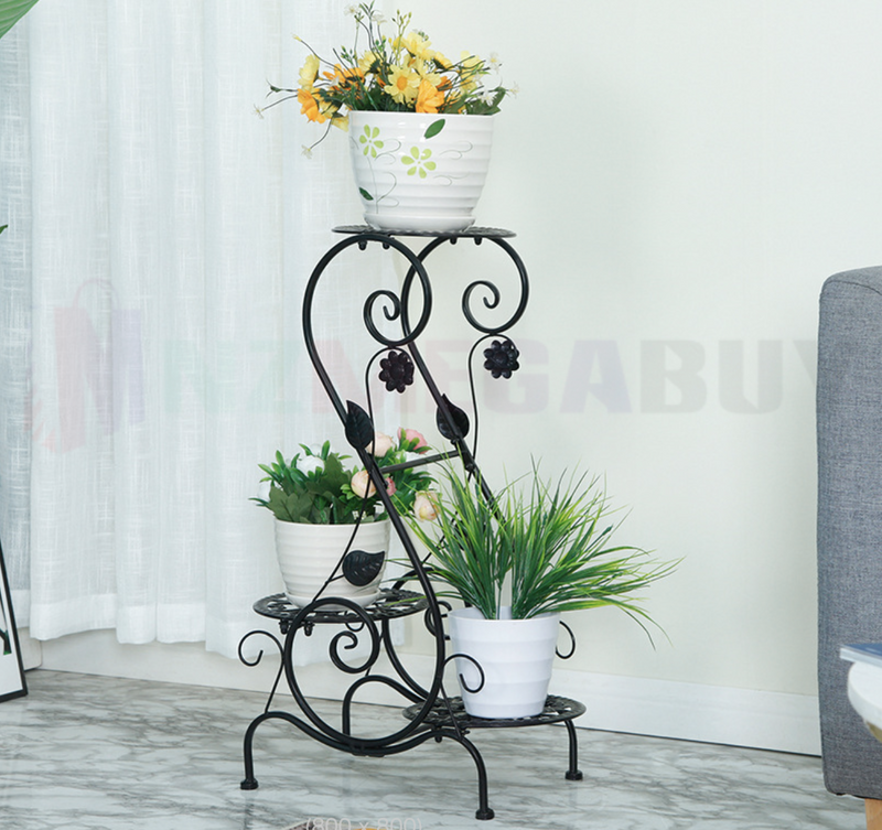 Plant Stand 3 Tier Black