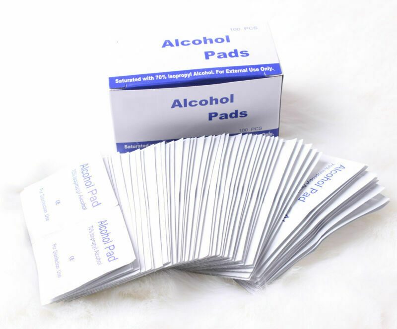 100PC Nail Alcohol Pads Skin Swabs Wipes Cleansing