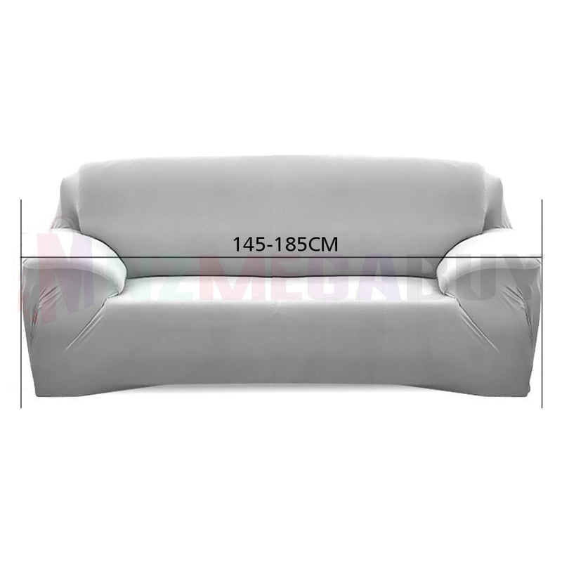 Stretch Sofa Cover Loung Couch Removable Slipcover 1/2/3/4Seater+1 Cushion Cover *Grey *4 Sizes